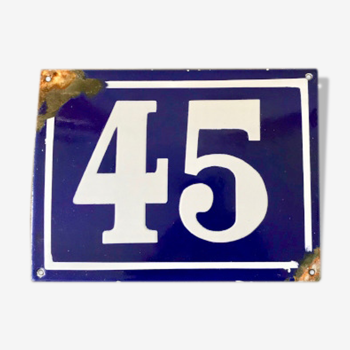 Enamelled street number plate
