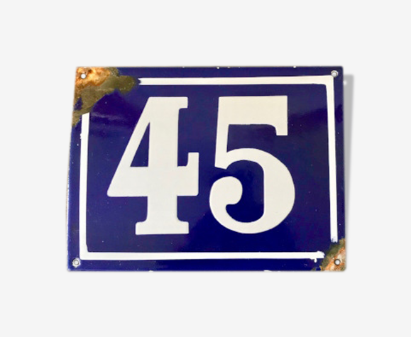 Plaque émaillée numéro de rue