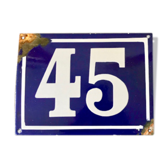 Enamelled street number plate