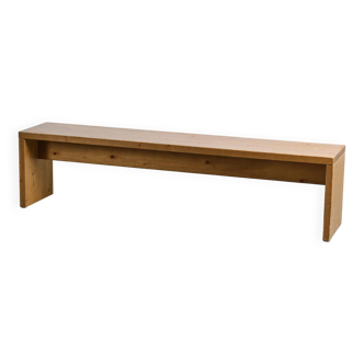 Large bench in solid pine, France, circa 1970.