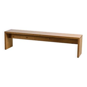 Large bench in solid pine, France, circa 1970.