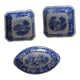 3 dishes raviers Villeroy & Boch antique earthenware 366112 Burgenland Blue