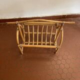 Vintage rattan magazine holder
