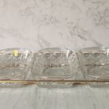 Plateau à compartiments verre et métal doré