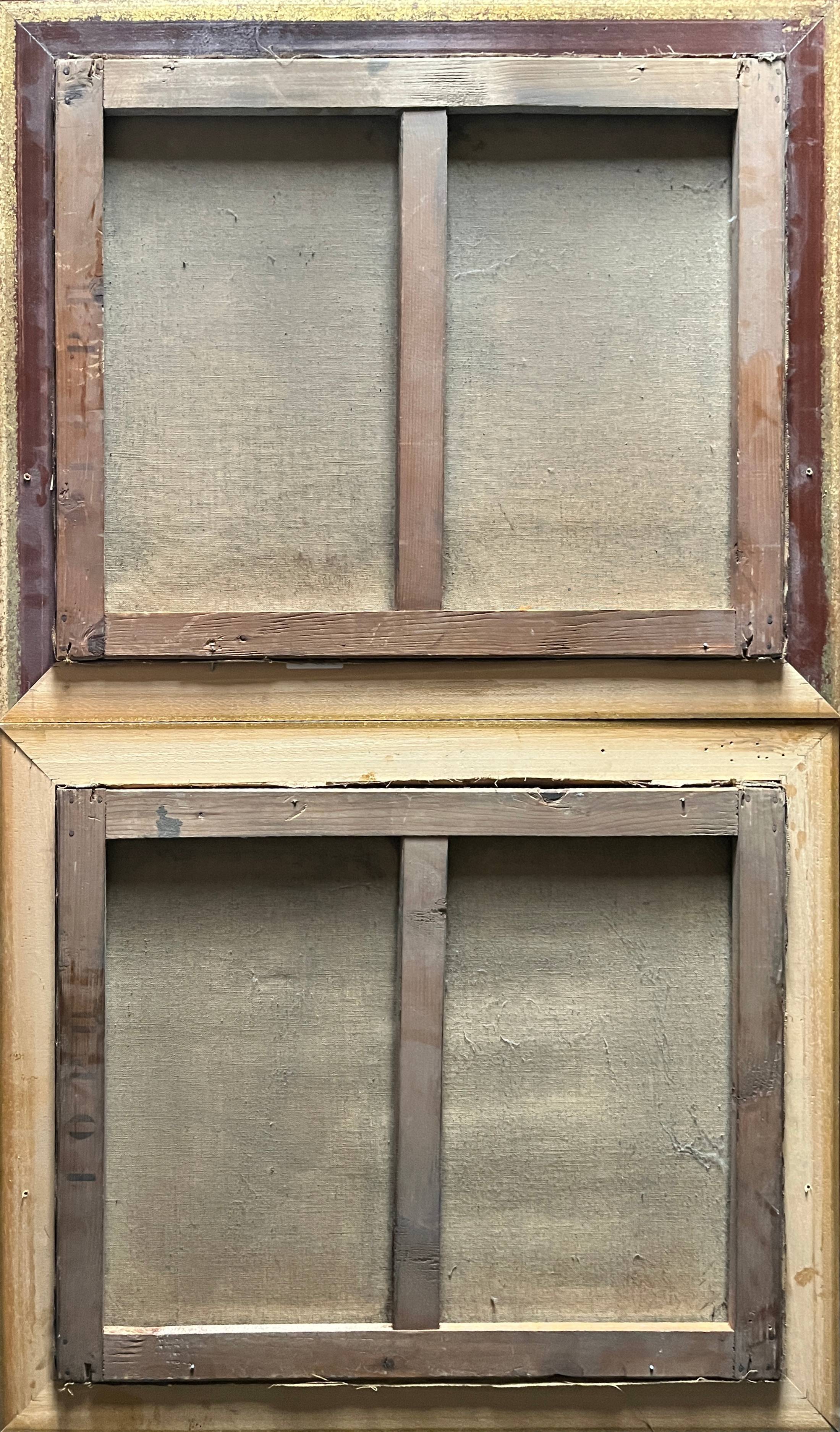 Pendant of 2xhst painting (19th/20th century) barbizon era "animated landscape"