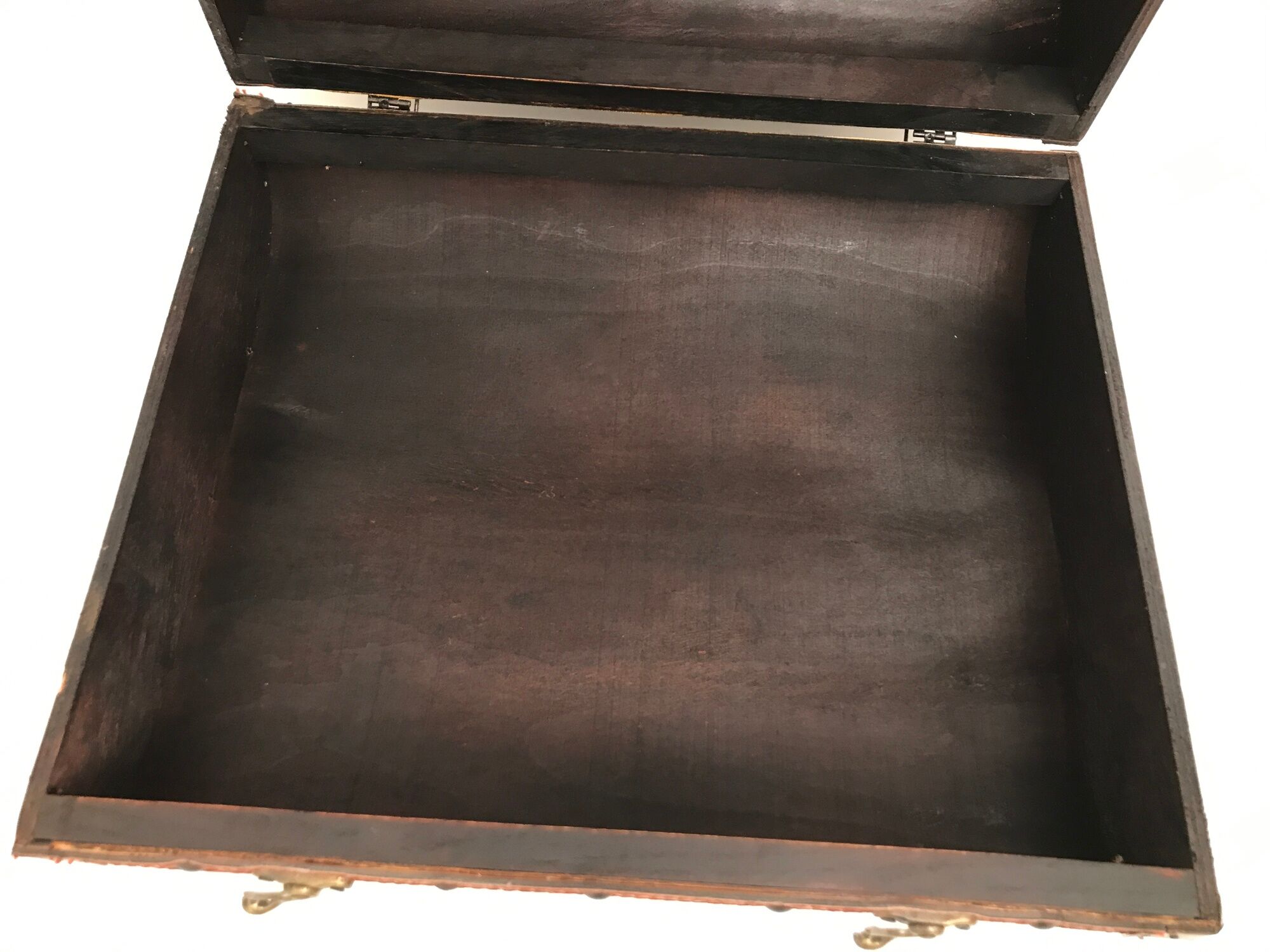 Wooden suitcase leather and metal 60s
