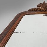 Louis Philippe mirror in plaster and wood with handcrafted decorations, France ca. 1900