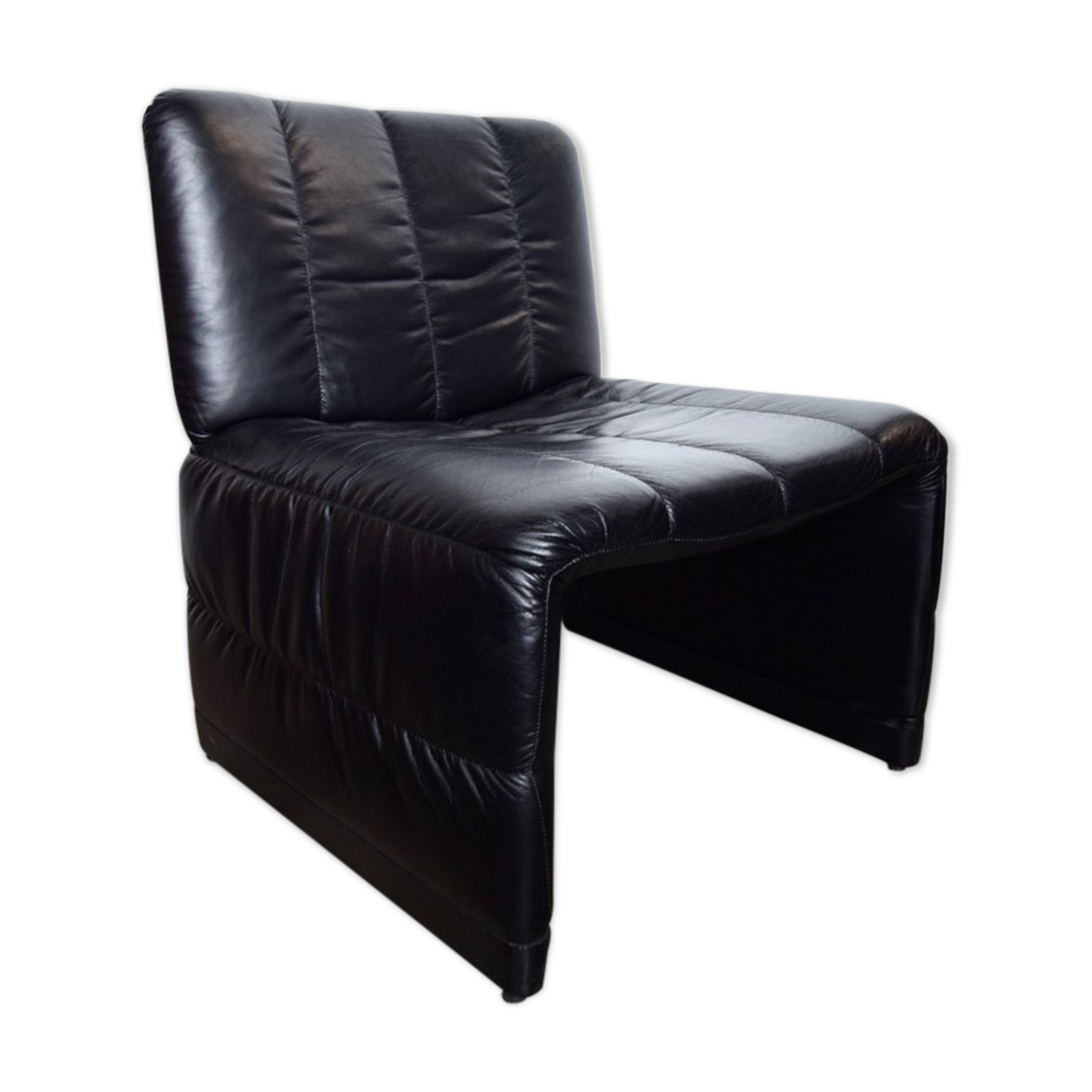 Fauteuil skaï vintage 1970