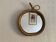 Vintage mirror 1960 apple rattan wicker bamboo - 32 x 35 cm