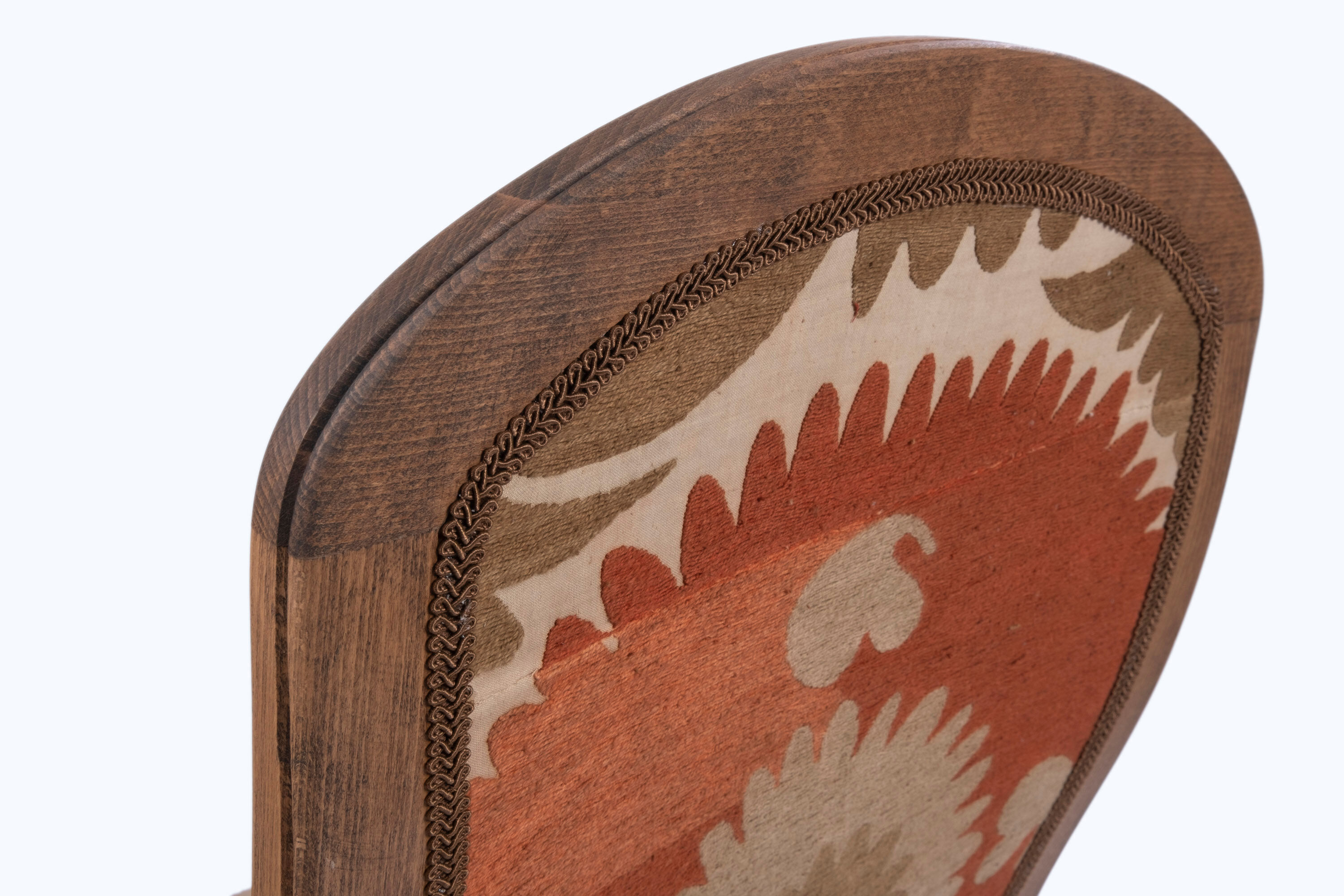 Boho Chic Suzani Embroidered Bergere Chair