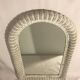 Mirror rattan woven white former 60s vintage nest