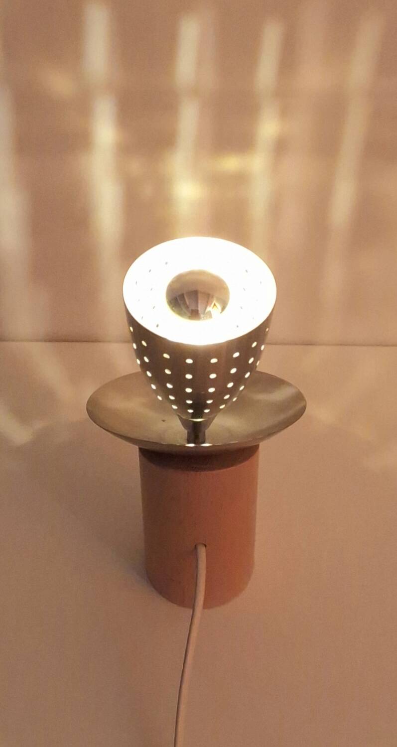 Lampe de créateur bois inox