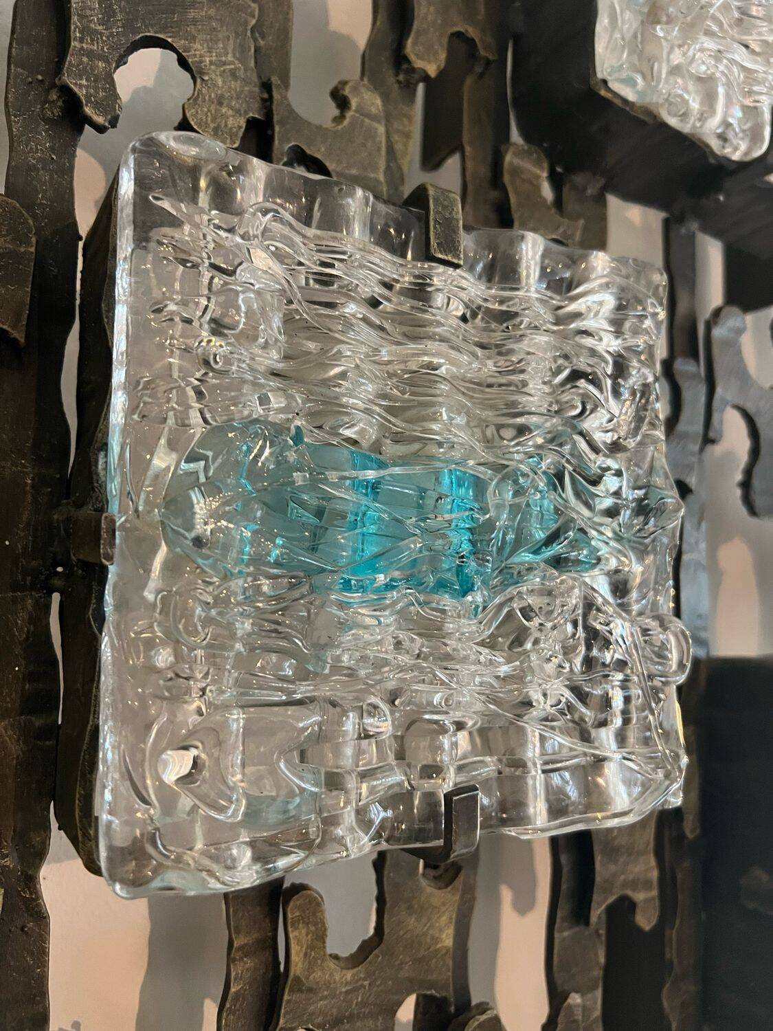 Brutalist Wall-Mounted Lamp & Coat Rack Sculpture by Angelo Brotto