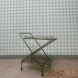 Desserte vintage laiton et verre