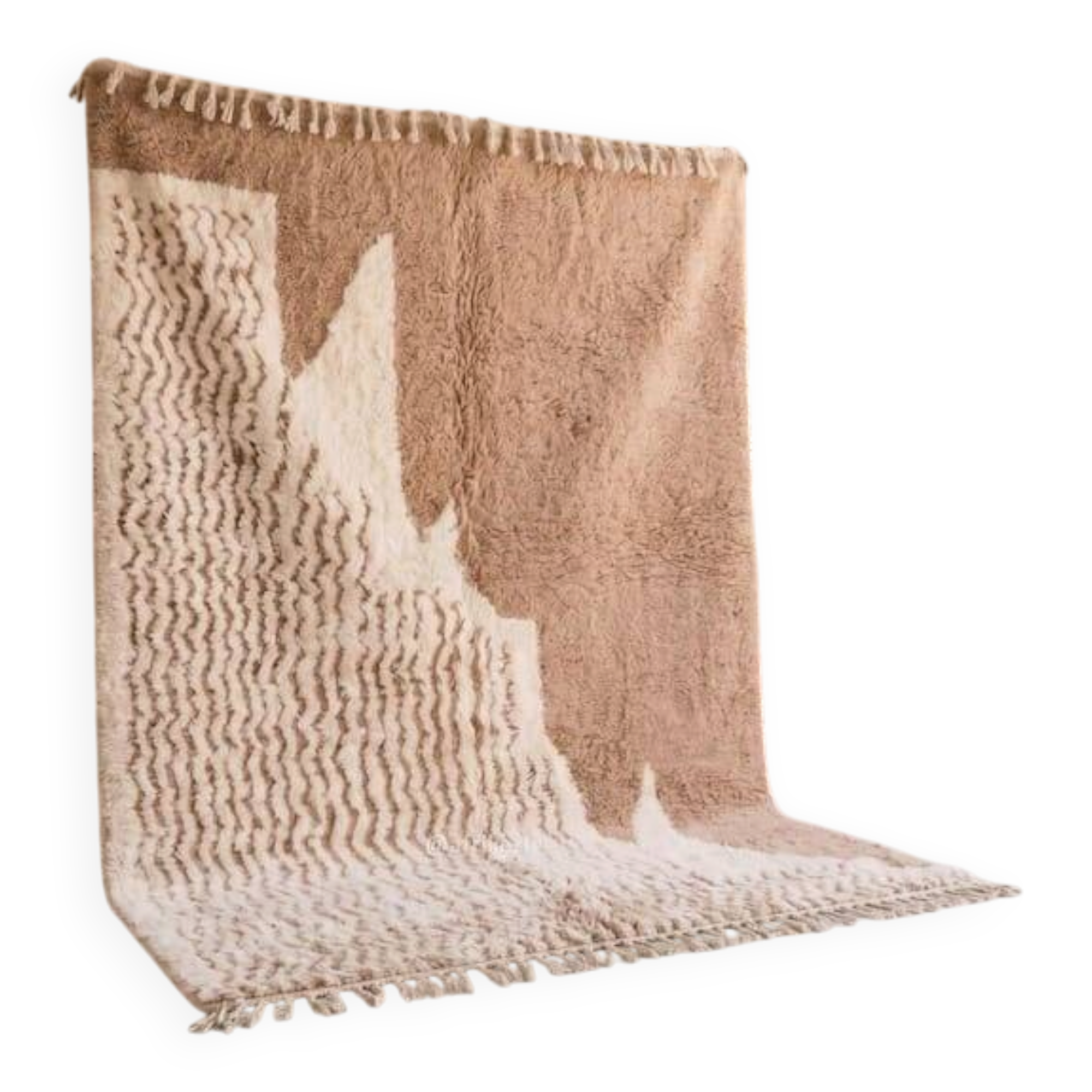 Traditional handmade natural wool rug 2/3 m
