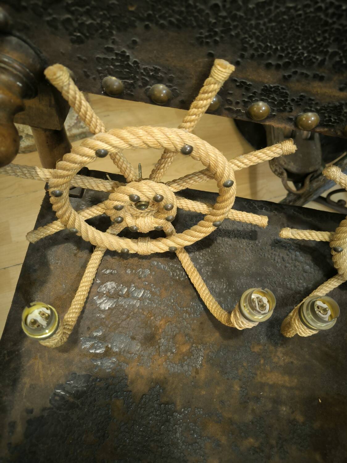 Pair of rope wall sconces