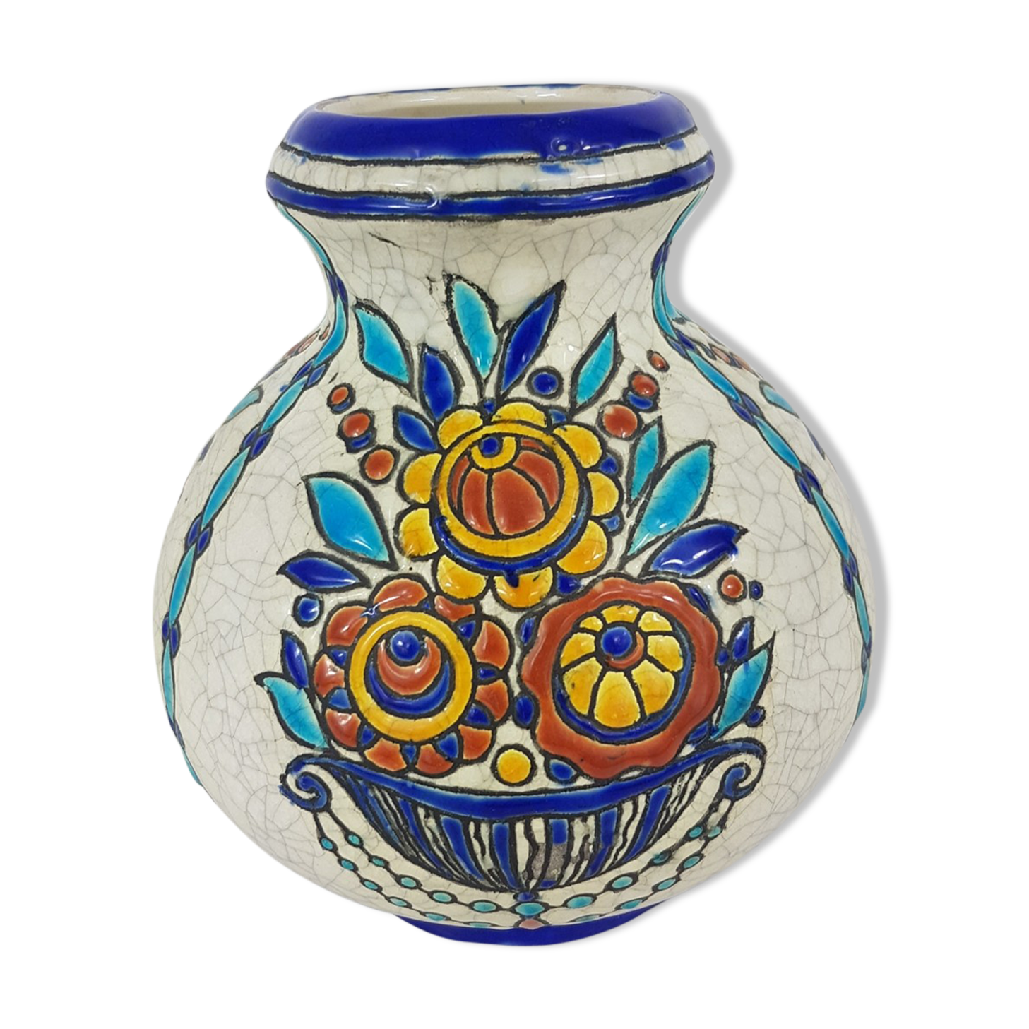 Ceramic vase by Boch La Louvière