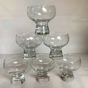 6 large bubble coupe glasses with a foot in the Kosta Boda style.