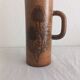 Pichet, vintage stoneware vase from Vallauris – Fonck & Matéo, thistle decoration from the 1970s.