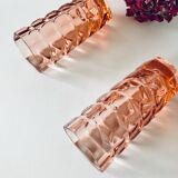 Pair of pink glass vases