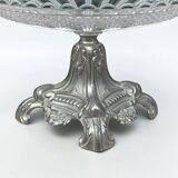 Art Nouveau fruit bowl in glass and metal Art Nouveau compote dish