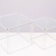 Tables gigognes en verre blanc et transparent Isocele Max Sauze pour le studio Max Sauze