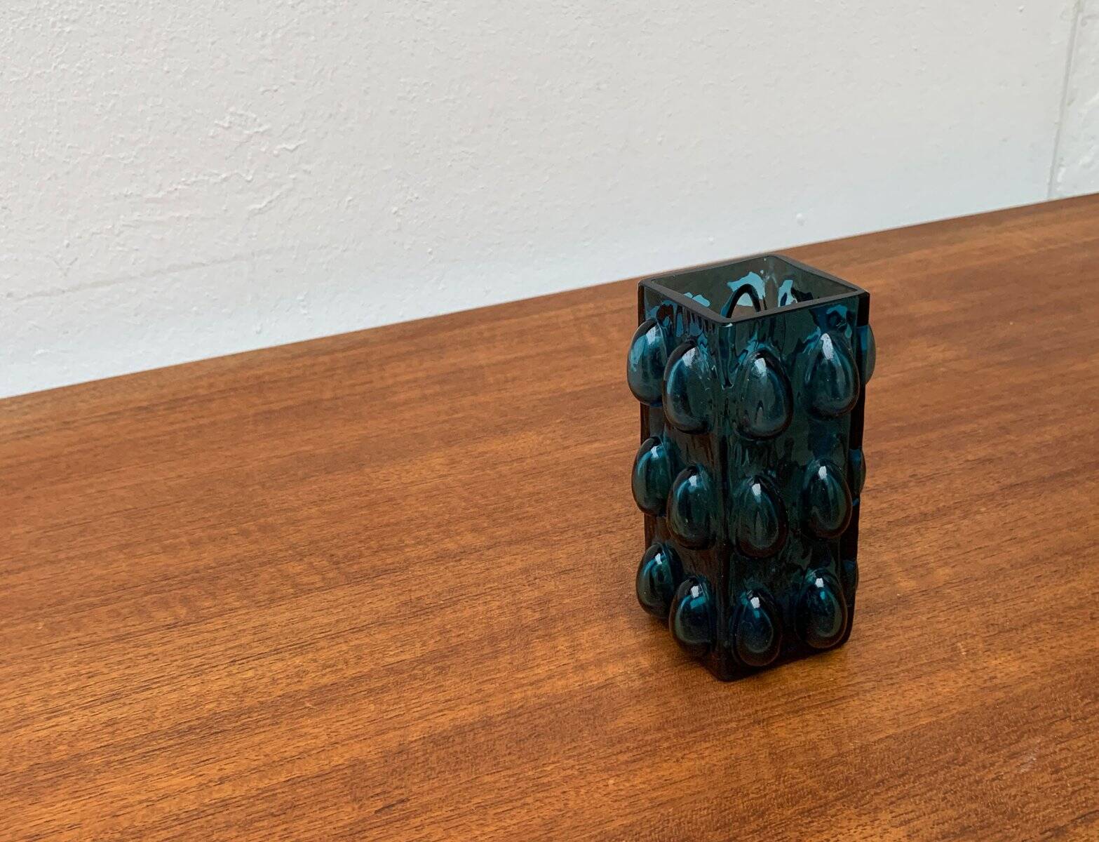 Bubble glass vase from the mid-century Scandinavian space age by Wilhelm Braun-Feldweg for Hirschberg, 1960s.