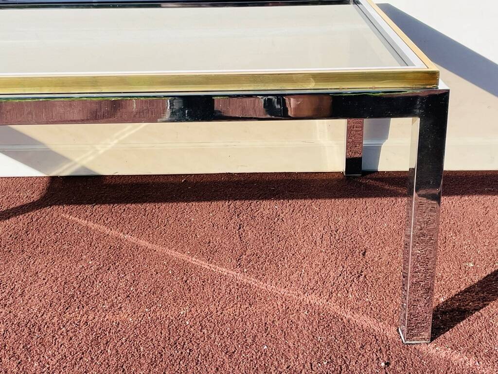 Rectangular coffee table. Flaminia Belgochrom W. Rizzo Vintage 70s