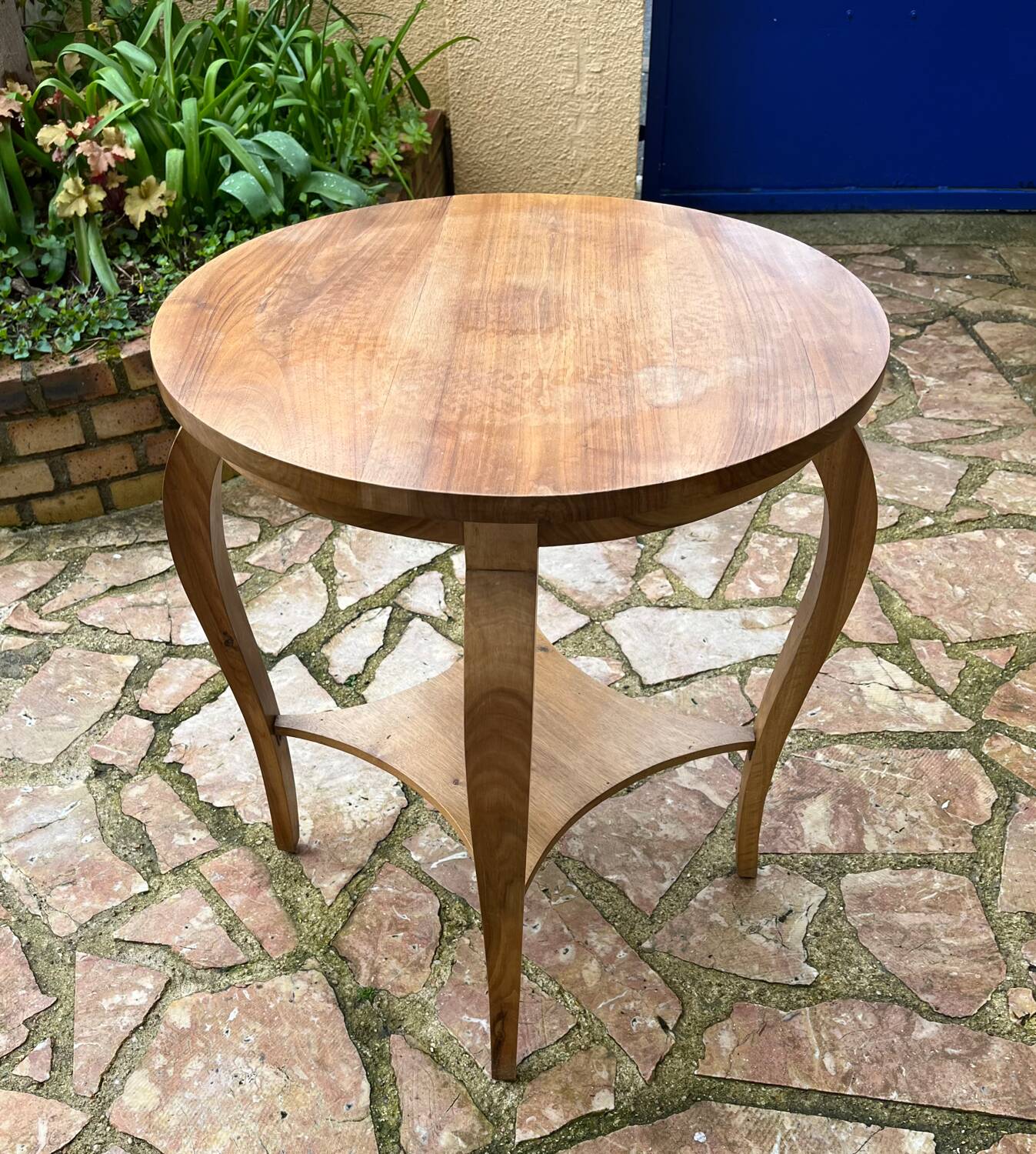 Old wooden pedestal table