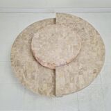 Round Mactan or Fossil Stone Coffee Table by Magnussen Ponte, 1980s