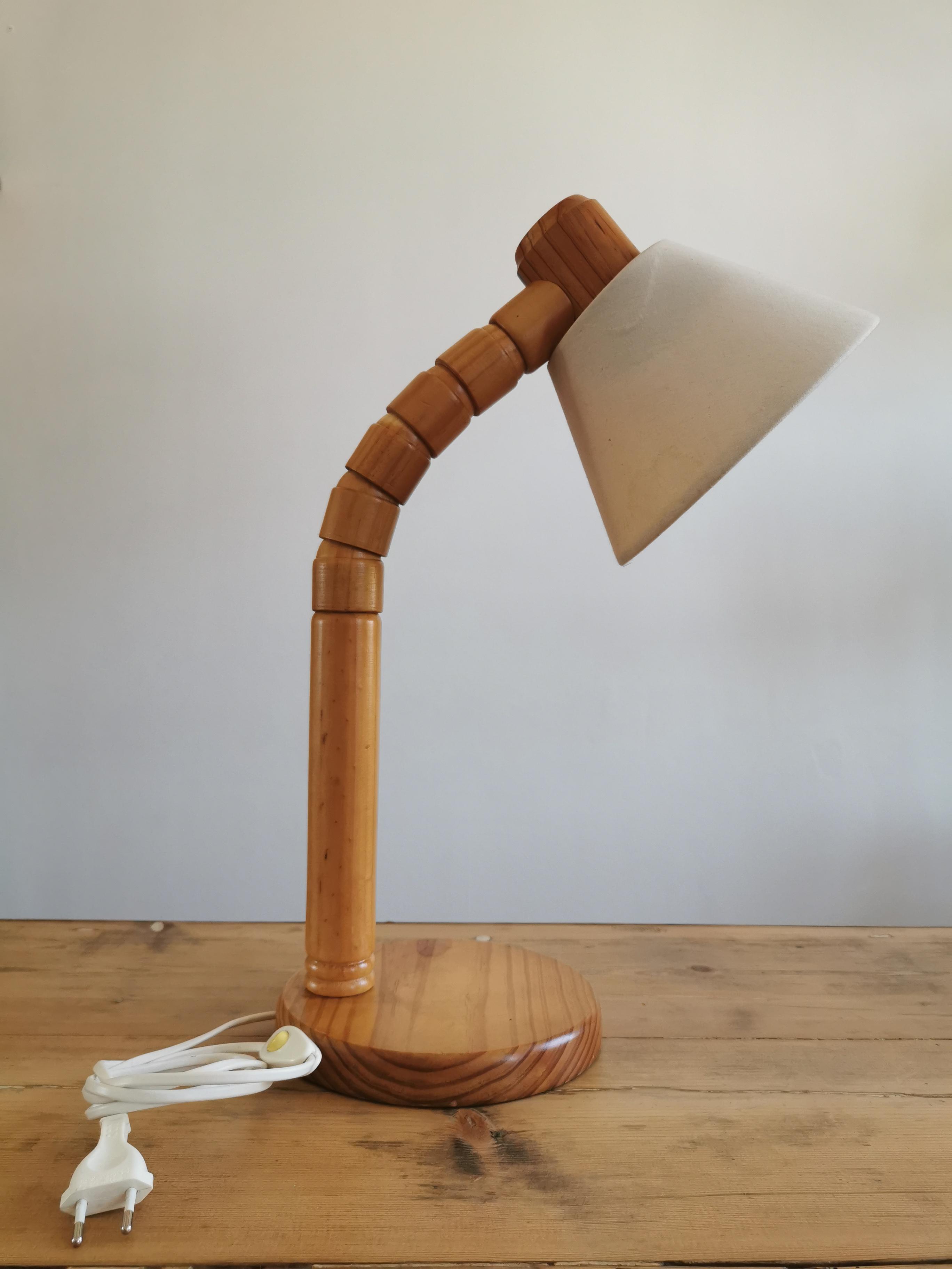 Scandinavian articulated pine lamp