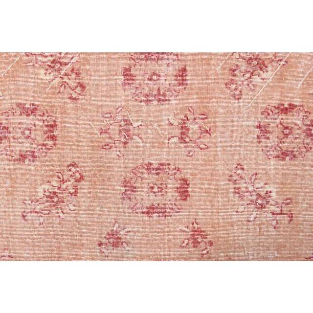 Vintage Turkish Oushak Handmade Wool Cotton Pink Area Rug 115x211