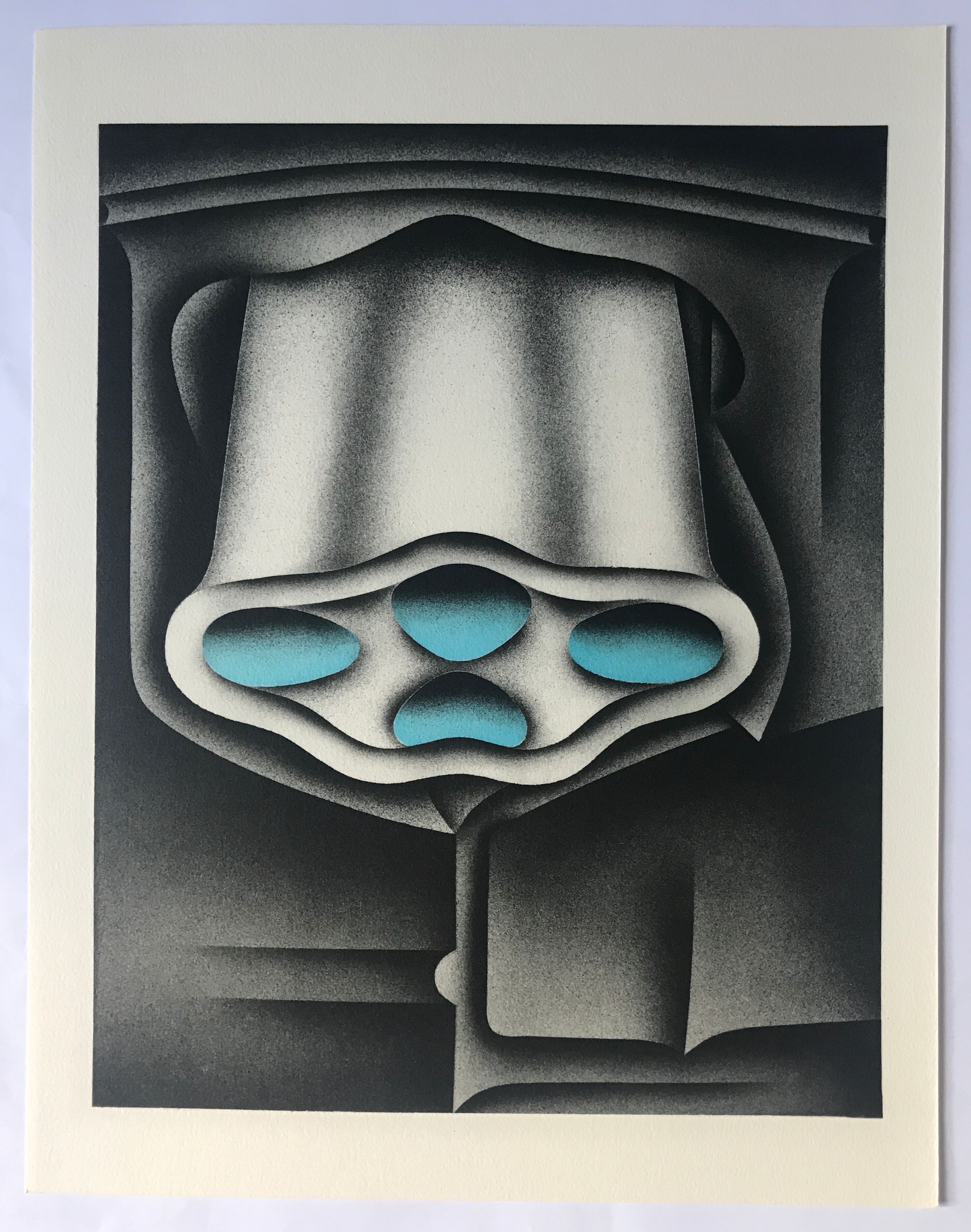 Original lithograph by Jacques Poli, Gasometers, 1978