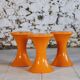 Set of 3 Tam Tam stools in orange by Henri Massonnet for Stamp, 1970.