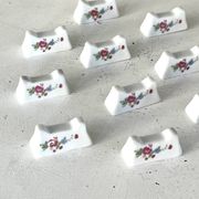 French Porcelain Knife Rests Set of 12 Floral Table Knife Holders