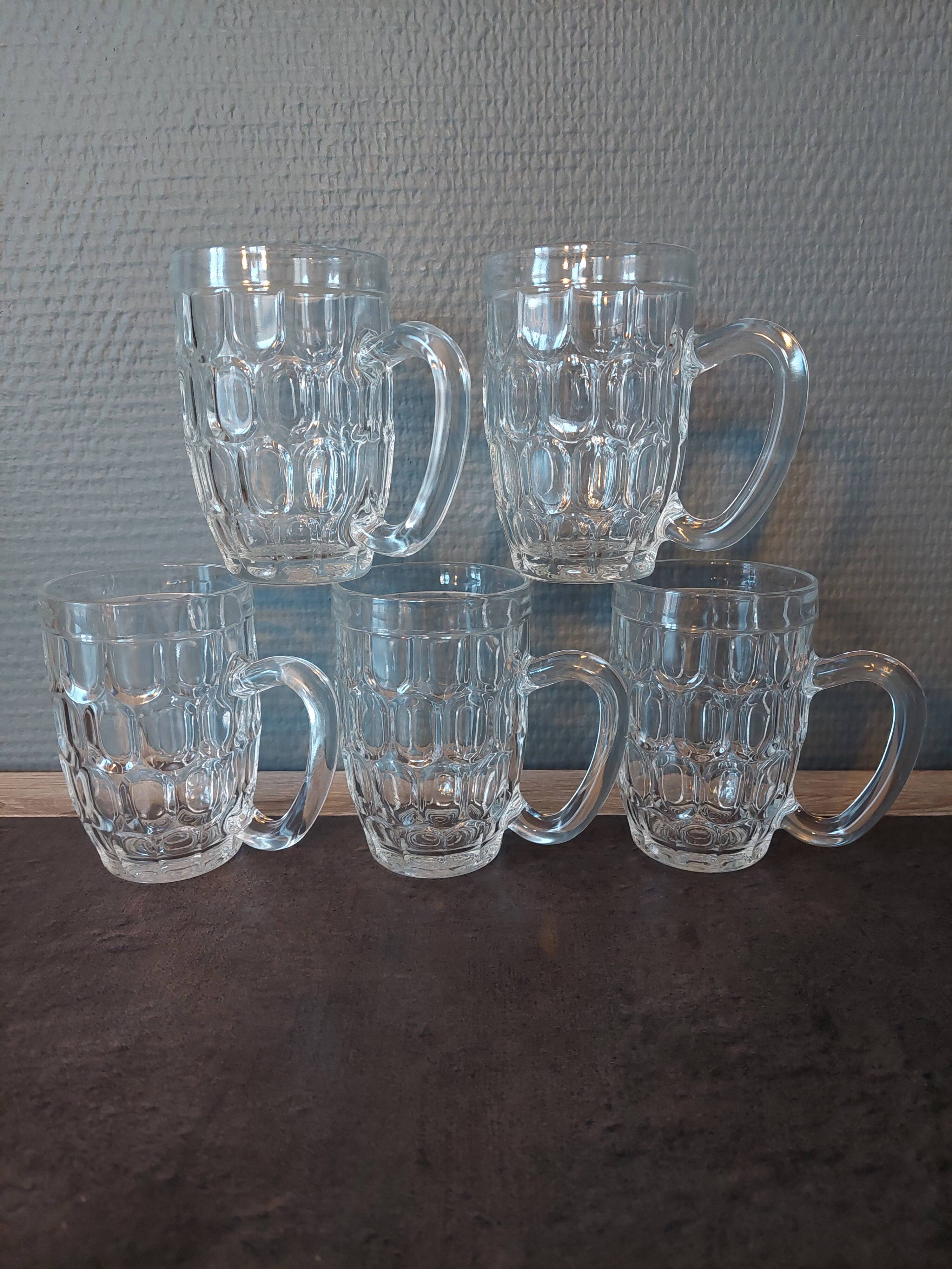 5 vintage beer mugs