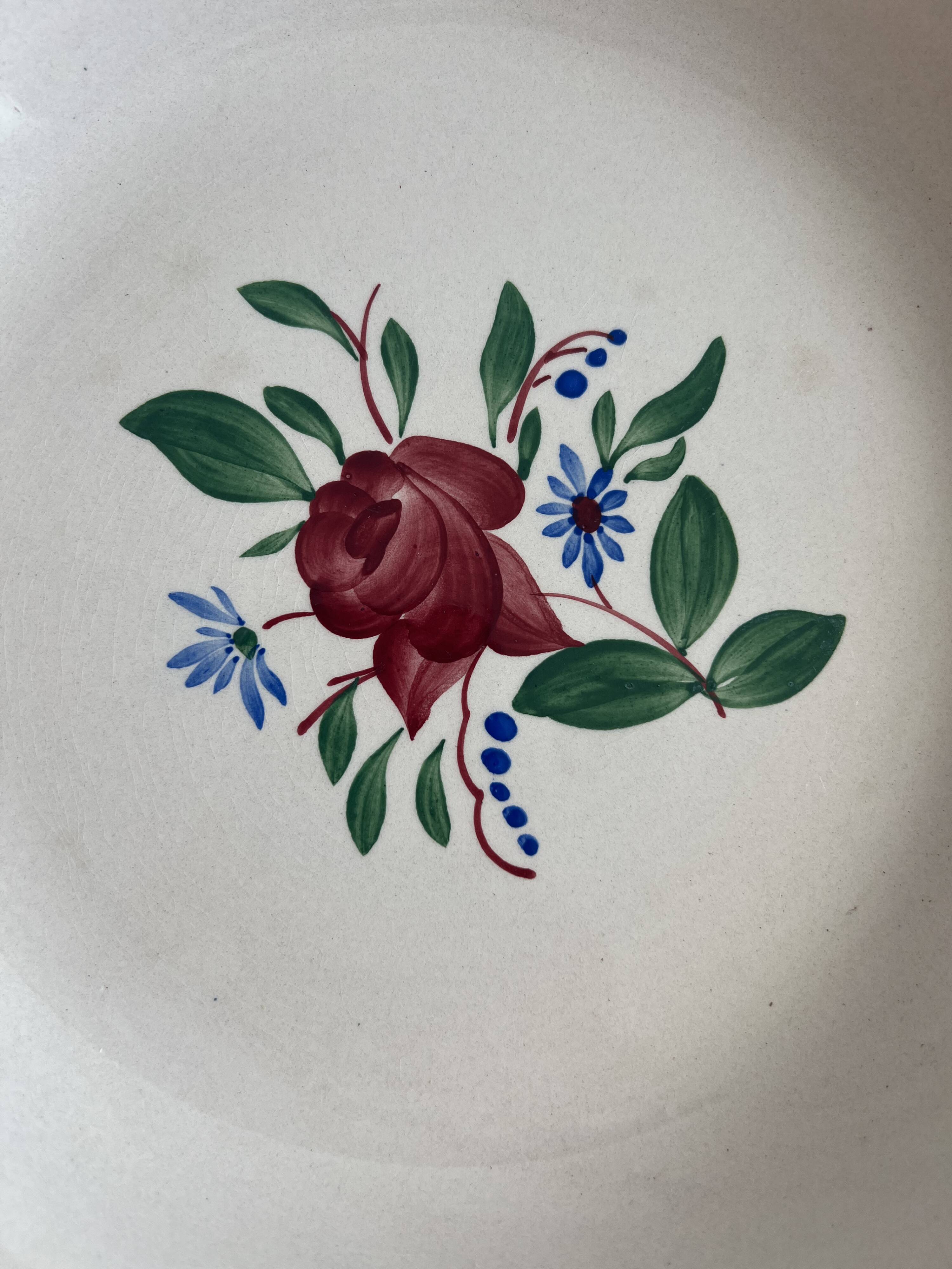 Presentation plate Sarreguemines and Digoin hand-painted