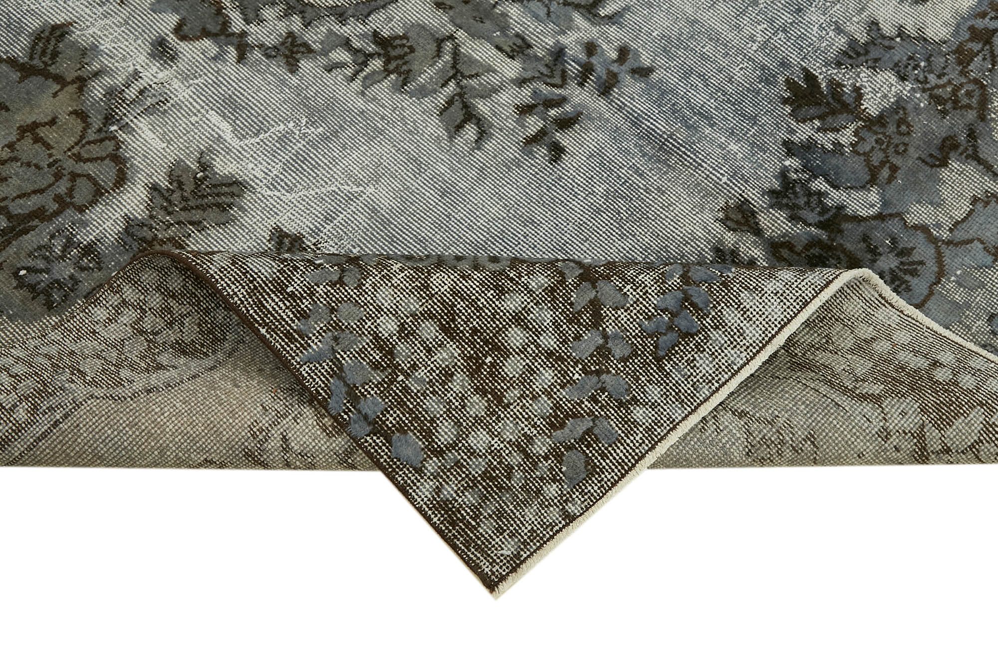 Hand-knotted vintage turkish 1980s, 167 cm x 285 cm grey rug