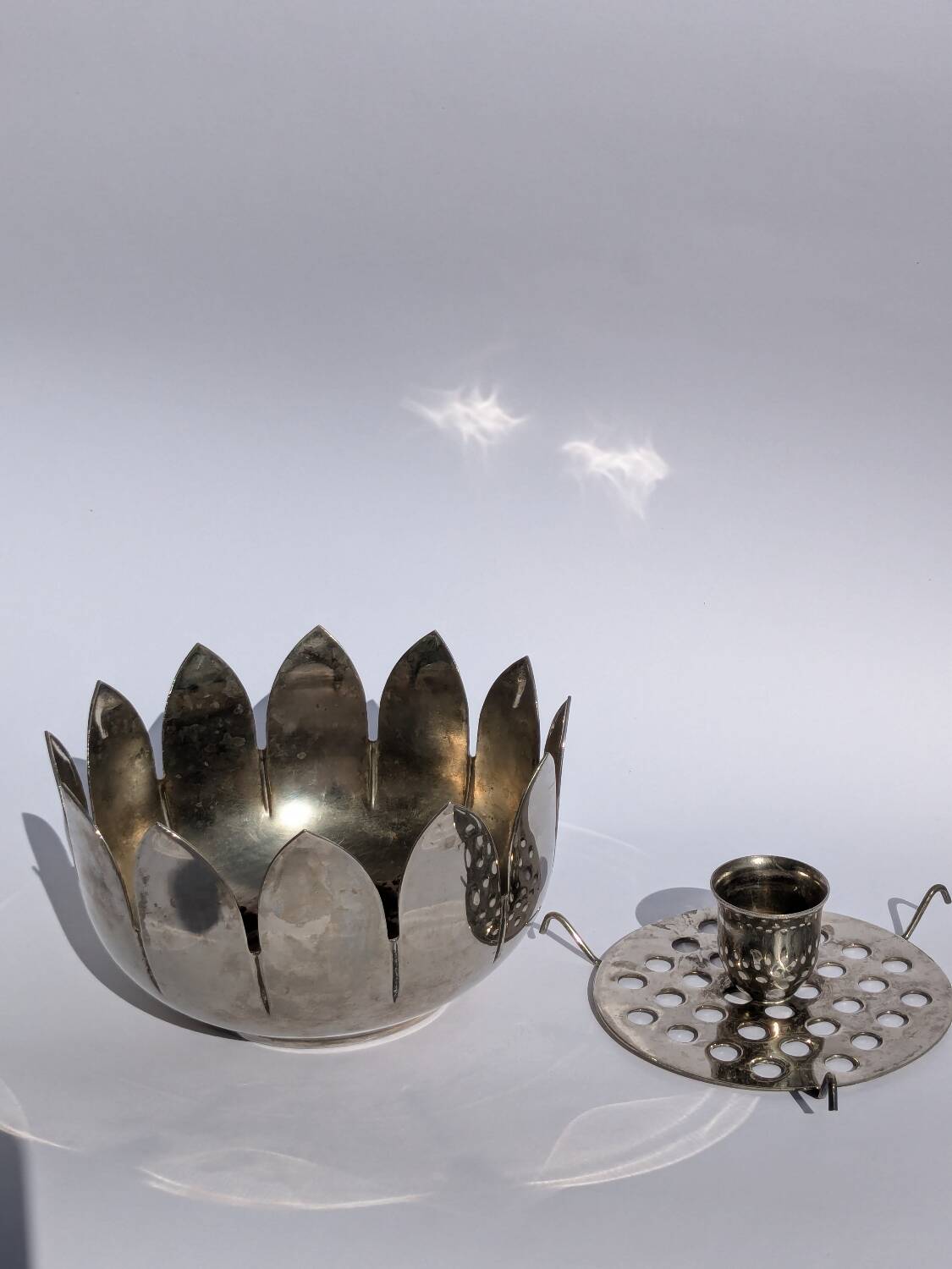 Vintage flower spike lotus candle holder