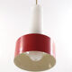 Philips Louis Kalff Mid-Century Hanging Lamp – Red and Opal Glass