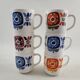 6 mugs vintage mobil design j-c. collector's miller
