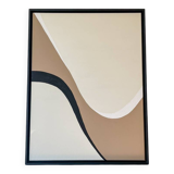 Tableau relief beige taupe et noir