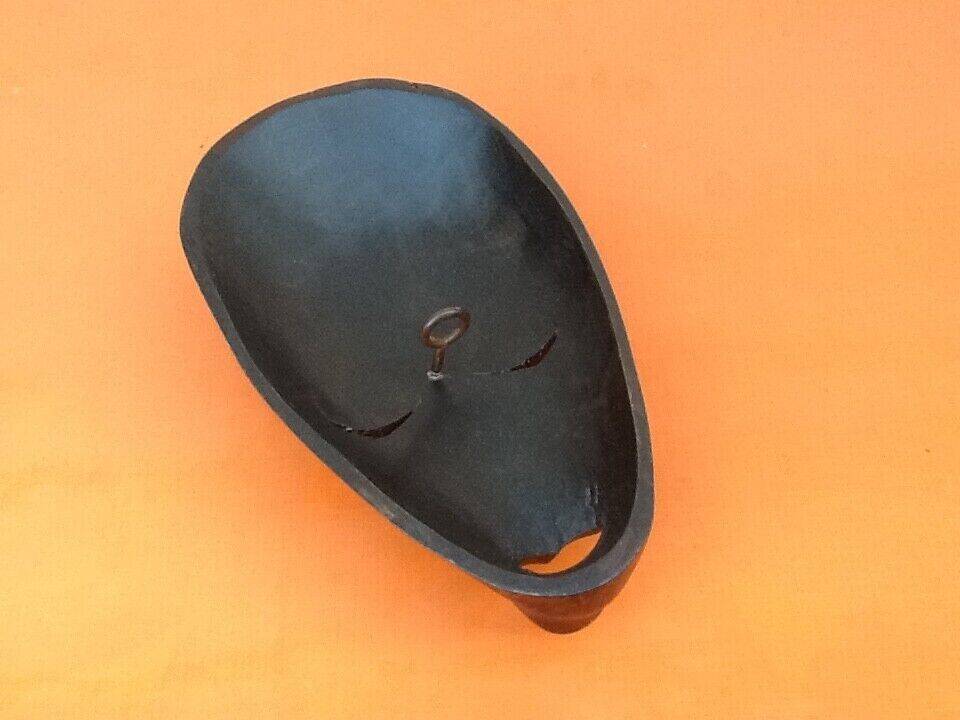 African / Tribal hanging mask Carved wood inlaid with mother-of-pearl