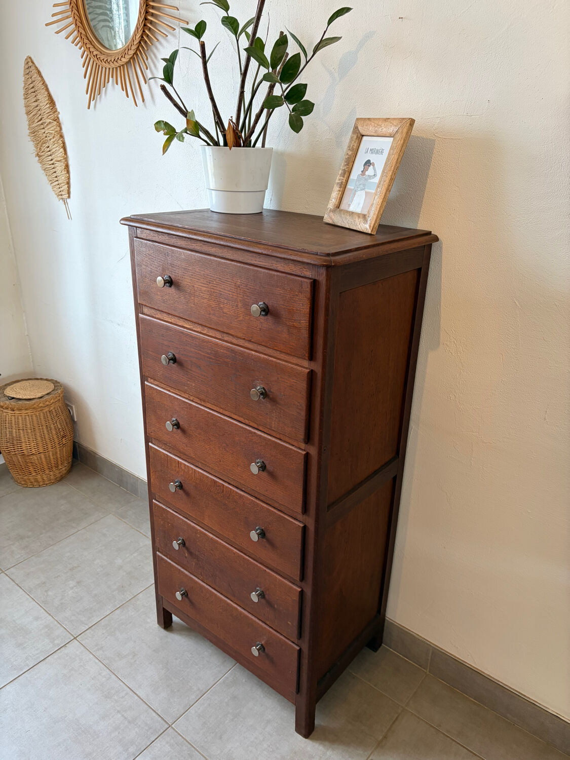 Vintage tall chest of drawers