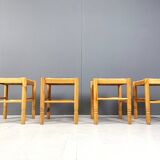 Vintage wicker stools - set of 4, 1960s