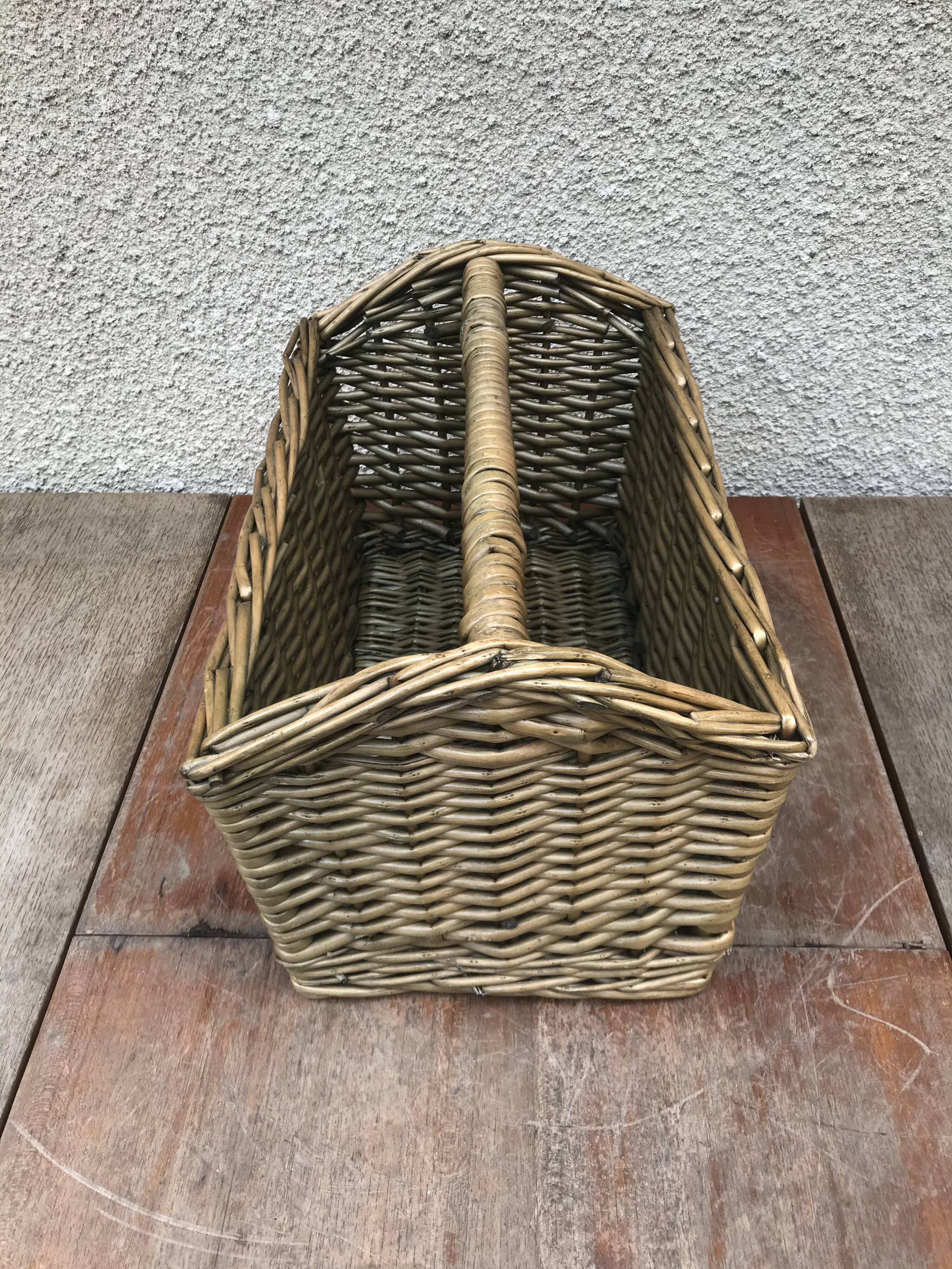 Rattan magazine rack