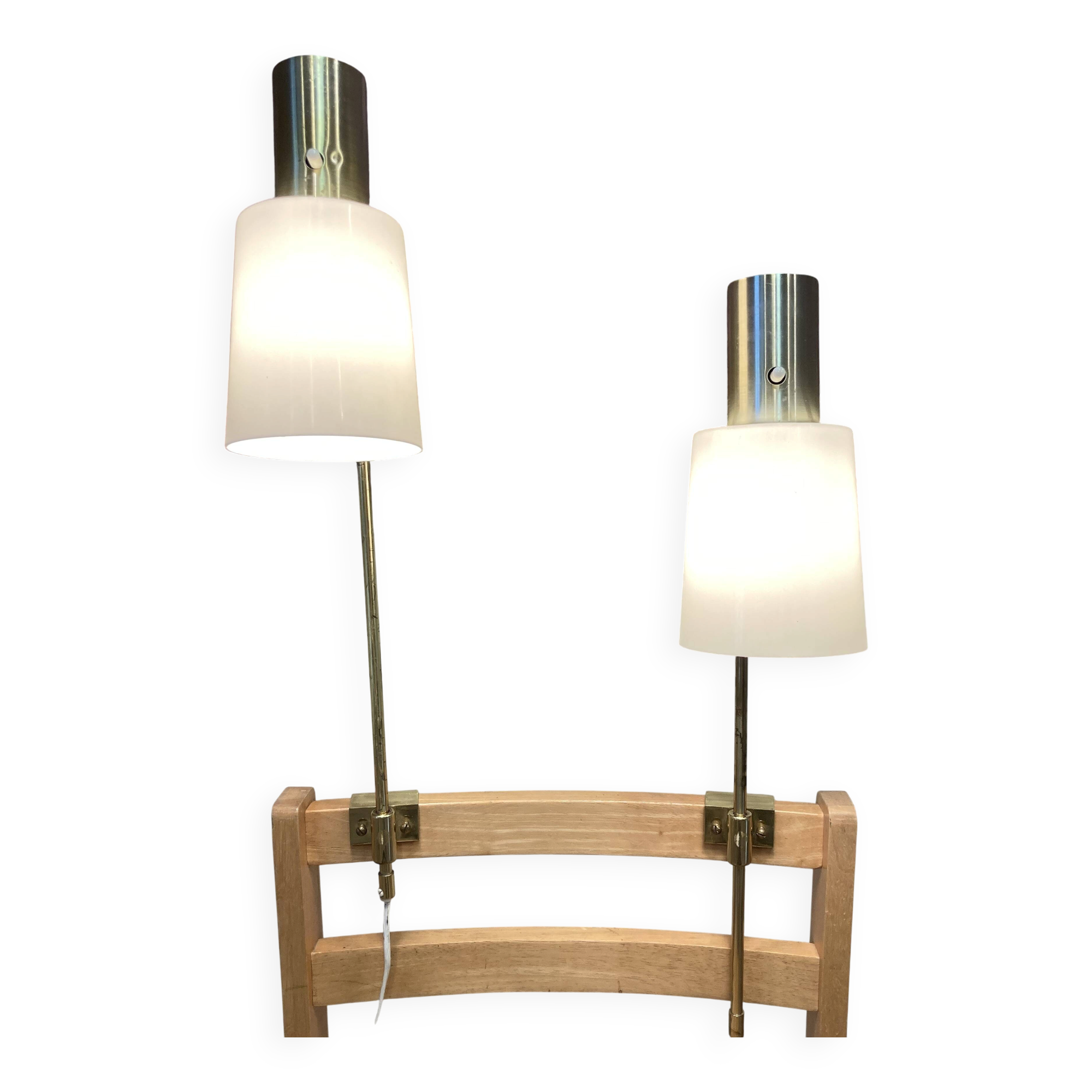 Paire de grandes lampes modulables "design industriel 1950".
