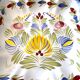Shallow dish from Quimper pottery HB Henriot - floral decoration, Breton.