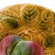 Set of 3 slip dessert plates. Fruit decor.