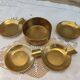 Set 5 pieces of 4 individual ashtrays in old brass